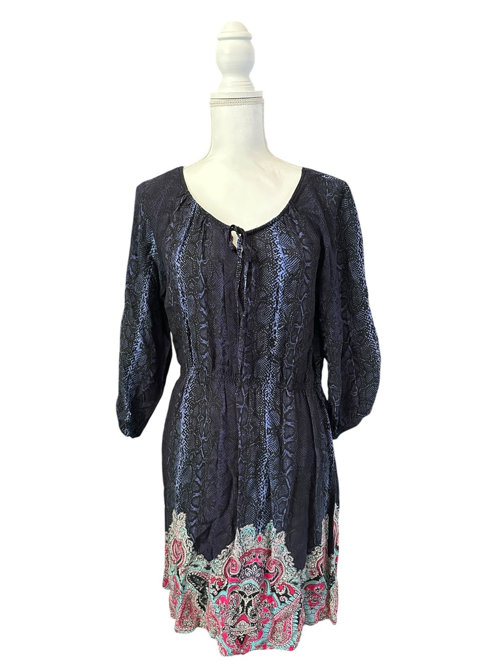 Ariat Snakeskin & Paisley Border Print Tunic Dress Medium M/M - Picture 2 of 8